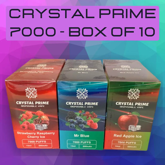 Where to Buy Crystal Prime 7000 Puffs Vape Box of 10 Wholesale in the UK?