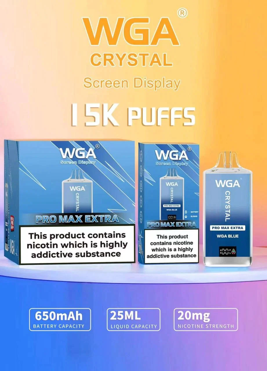 WGA Crystal Pro Max Ultra 15000 Puffs Vape Box of 10