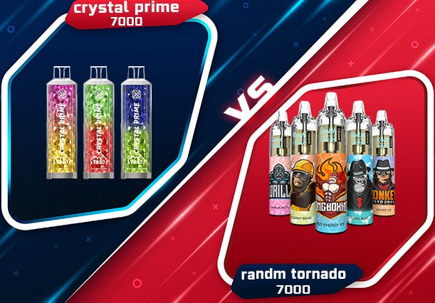 Crystal Prime 7000 Puffs Vape vs. Randm Tornado 7000 Puffs Vape: