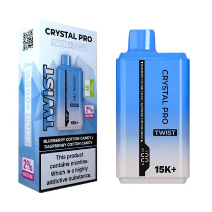 cotton candy crystal pro twist-15000 puff disposable vape